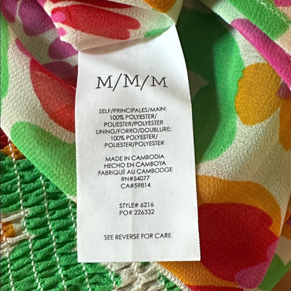 CAbi bright polyester floral Midi summer dress Medium - Picture 12 of 14